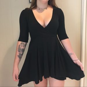 💎kimchi blue black  plunge dress